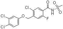 5-Chloro-4-[(3,4-dichlorophenoxy)methyl]-2-fluoro-N-(methylsulfonyl)benzamide molecular structure (CAS 1355631-24-1)