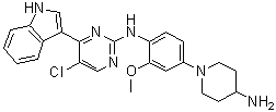 N-[4-(4-氨基-1-哌啶基)-2-甲氧基苯基]-5-氯-4-(1H-吲哚-3-基)-2-嘧啶胺分子结构 (CAS 1356962-20-3)