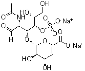 2-(乙酰氨基)-2-脱氧-3-O-(4-脱氧-alpha-L-苏式-己-4-烯吡喃糖酸基)-D-半乳糖 4-(硫酸氢酯)二钠盐分子结构 (CAS 136144-56-4)