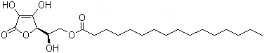 Ascorbyl palmitate molecular structure (CAS 137-66-6)