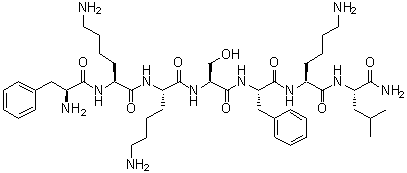 L-苯丙氨酰-L-赖氨酰-L-赖氨酰-L-丝氨酰-L-苯丙氨酰-L-赖氨酰-L-亮氨酰胺分子结构 (CAS 137168-33-3)