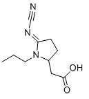 (E)-2-(5-(氰基亚氨基)-1-丙基吡咯烷-2-基)乙酸分子结构 (CAS 1373869-89-6)