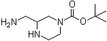 3-(Aminomethyl)-1-piperazinecarboxylic acid 1,1-dimethylethyl ester molecular structure (CAS 1376099-80-7)