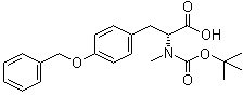 N-[叔丁氧羰基]-N-甲基-O-苄基-D-酪氨酸分子结构 (CAS 138774-98-8)