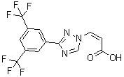 (2Z)-3-[3-[3,5-二(三氟甲基)苯基]-1H-1,2,4-三唑-1-基]-2-丙烯酸分子结构 (CAS 1388842-44-1)