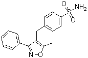 4-[(5-甲基-3-苯基-4-异恶唑基)甲基]苯磺酰胺分子结构 (CAS 1391052-01-9)