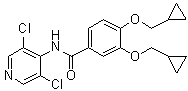 3,4-Bis(cyclopropylmethoxy)-N-(3,5-dichloro-4-pyridinyl)benzamide molecular structure (CAS 1391052-24-6)