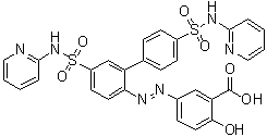 5-[2-[4',5-二[(2-吡啶基氨基)磺酰基][1,1'-联苯]-2-基]偶氮]-2-羟基苯甲酸分子结构 (CAS 1391062-37-5)