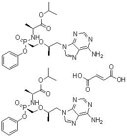 Tenofovir alafenamide fumarate molecular structure (CAS 1392275-56-7)
