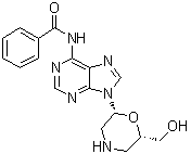 (2R-顺式)-N-[9-[6-(羟基甲基)-2-吗啉基]-9H-嘌呤-6-基]苯甲酰胺分子结构 (CAS 139290-78-1)