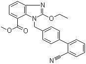 Methyl 1-[(2'-cyanobiphenyl-4-yl)methyl]-2-ethoxy-1H-benzimidazole-7-carboxylate molecular structure (CAS 139481-44-0)