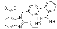 2-乙氧基-1-[[2'-(N'-羟基甲脒基)联苯-4-基]甲基]-1H-苯并咪唑-7-羧酸分子结构 (CAS 1397836-49-5)