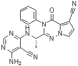 2-[(1S)-1-[(6-氨基-5-氰基-4-嘧啶基)氨基]乙基]-3,4-二氢-4-氧代-3-苯基吡咯并[2,1-f][1,2,4]三嗪-5-甲腈分子结构 (CAS 1403947-26-1)
