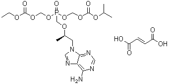 5-[[(1R)-2-(6-氨基-9H-嘌呤-9-基)-1-甲基乙氧基]甲基]-2,4,6,8-四氧杂-5-磷杂壬二酸 1-乙基酯 9-异丙酯 5-氧化物 2-丁烯二酸盐分子结构 (CAS 1422284-17-0)