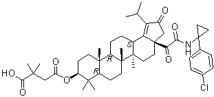 (3beta)-3-(3-Carboxy-3-methyl-1-oxobutoxy)-N-[1-(4-chlorophenyl)cyclopropyl]-alpha,21-dioxo-28-norlup-18-ene-17-acetamide molecular structure (CAS 1422355-59-6)