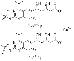 Calcium (3R,5R,6E)-7-[4-(4-fluorophenyl)-6-(1-methylethyl)-2-[methyl(methylsulfonyl)amino]-5-pyrimidinyl]-3,5-dihydroxy-6-heptenoate (1:2) molecular structure (CAS 1422515-55-6)