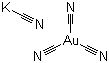 四氰金酸钾分子结构 (CAS 14263-59-3)