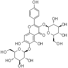 6-羟基山柰酚 3,6-二葡糖苷分子结构 (CAS 142674-16-6)