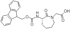 (S)-3-[(芴甲氧羰基)氨基]六氢-2-氧代-1H-氮杂卓-1-乙酸分子结构 (CAS 142855-79-6)