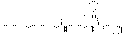 N-[(1S)-1-[(苯基氨基)羰基]-5-[(1-硫代十四烷基)氨基]戊基]氨基甲酸苄酯分子结构 (CAS 1429749-41-6)