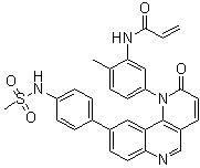 N-[2-甲基-5-[9-[4-[(甲基磺酰基)氨基]苯基]-2-氧代苯并[h]-1,6-萘啶-1(2H)-基]苯基]-2-丙烯酰胺分子结构 (CAS 1431525-23-3)