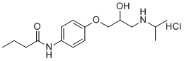N-(4-(2-羟基-3-(异丙基氨基)丙氧基)-苯基)丁酰胺盐酸盐分子结构 (CAS 1432053-72-9)