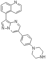 5-[6-[4-(1-哌嗪基)苯基]吡唑并[1,5-a]嘧啶-3-基]喹啉分子结构 (CAS 1432597-26-6)