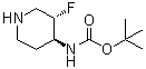 N-[(3S,4S)-3-Fluoro-4-piperidinyl]carbamic acid 1,1-dimethylethyl ester molecular structure (CAS 1434127-01-1)