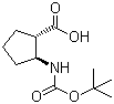 (1S,2S)-2-[(叔丁氧羰基)氨基]环戊烷羧酸分子结构 (CAS 143679-80-5)