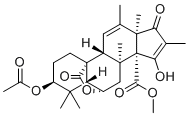 CAS # 143823-27-2, Citreohybridonol, 3β,5β,6α,8α,9β,10α,13α)-3-(acetyloxy)-6,15-dihydroxy-4,4,8,12,16-pentamethyl-17-oxo-Estra-11,15-diene-10,14-dicarboxylic acid γ-lactone methyl ester