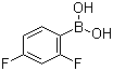 2,4-二氟苯硼酸分子结构 (CAS 144025-03-6)