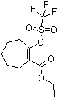 2-[[(Trifluoromethyl)sulfonyl]oxy]-1-cycloheptene-1-carboxylic acid ethyl ester molecular structure (CAS 144242-09-1)