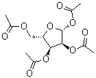 beta-L-呋喃核糖 1,2,3,5-四乙酸酯分子结构 (CAS 144490-03-9)