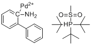 [2'-(amino-κN)[1,1'-biphenyl]-2-yl-κC](methanesulfonato-κO)[tris(1,1-dimethylethyl)phosphine]-Palladium molecular structure (CAS 1445086-17-8)