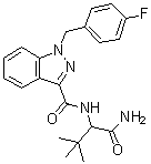 N-[1-(氨基羰基)-2,2-二甲基丙基]-1-[(4-氟苯基)甲基]-1H-吲唑-3-甲酰胺分子结构 (CAS 1445583-51-6)