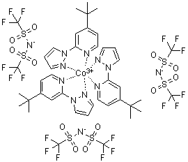 Tris[4-(1,1-dimethylethyl)-2-(1H-pyrazol-1-yl)pyridine]cobalt salt with 1,1,1-trifluoro-N-[(trifluoromethyl)sulfonyl]methanesulfonamide (1:3) molecular structure (CAS 1447938-61-5)