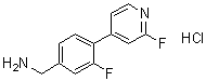 3-Fluoro-4-(2-fluoro-4-pyridinyl)benzenemethanamine hydrochloride (1:1) molecular structure (CAS 1449117-60-5)