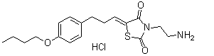 3-(2-氨基乙基)-5-[3-(4-丁氧基苯基)亚丙基]-2,4-噻唑烷二酮盐酸盐分子结构 (CAS 1449240-68-9)