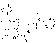 1-(4-Benzoyl-1-piperazinyl)-2-[4-methoxy-7-(3-methyl-1H-1,2,4-triazol-1-yl)-1H-pyrrolo[2,3-c]pyridin-3-yl]-1,2-ethanedione lithium salt (1:1) molecular structure (CAS 1449413-05-1)