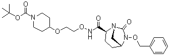4-[2-[[[[(1R,2S,5R)-7-氧代-6-(苯基甲氧基)-1,6-二氮杂双环[3.2.1]辛烷-2-基]羰基]氨基]氧基]乙氧基]-1-哌啶羧酸叔丁酯分子结构 (CAS 1452466-35-1)