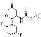 N-[(2S,3R)-2-(2,5-二氟苯基)四氢-5-氧代-2H-吡喃-3-基]氨基甲酸叔丁酯分子结构 (CAS 1456616-42-4)