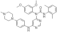 N-(2,4-二甲氧基苯基)-N'-(2,6-二甲基苯基)-N-[6-[[4-(4-甲基-1-哌嗪基)苯基]氨基]-4-嘧啶基]脲分子结构 (CAS 1456858-58-4)