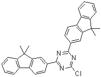 2-Chloro-4,6-bis(9,9-dimethyl-9H-fluoren-2-yl)-1,3,5-triazine molecular structure (CAS 1459162-69-6)