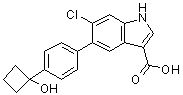 6-氯-5-[4-(1-羟基环丁基)苯基]-1H-吲哚-3-羧酸分子结构 (CAS 1467057-23-3)
