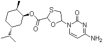 5-(4-氨基-2-氧代-2H-嘧啶-1-基)-[1,3]1,3-氧硫杂环戊-2-甲酸孟酯分子结构 (CAS 147027-10-9)
