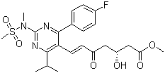(+)-(3R)-7-[4-(4-氟苯基)-6-异丙基-2-(N-甲基-N-甲磺酰氨基)嘧啶-5-基]-3-羟基-5-氧代-(6E)-己烯酸甲酯分子结构 (CAS 147118-39-6)