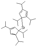 双[1,2,4-三(1-甲基乙基)-2,4-环戊二烯-1-基]锶分子结构 (CAS 147658-82-0)