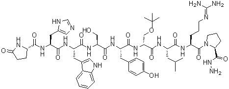 6-[O-(1,1-二甲基乙基)-D-丝氨酸]-1-9-促黄体激素释放因子,酰肼分子结构 (CAS 147688-42-4)