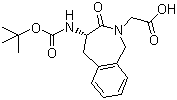 (S)-4-[(叔丁氧羰基)氨基]-1,3,4,5-四氢-3-氧代-2H-2-苯并氮杂卓-2-乙酸分子结构 (CAS 148842-86-8)