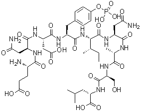 L-alpha-Glutamyl-L-asparaginyl-L-alpha-aspartyl-O-phosphono-L-tyrosyl-L-isoleucyl-L-asparaginyl-L-alanyl-L-seryl-L-leucine molecular structure (CAS 148851-08-5)